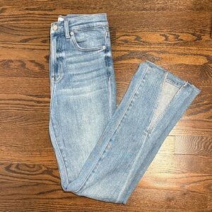 Pistola Light Blue Women's Jeans - Classic Slim Fit ankle slit flare